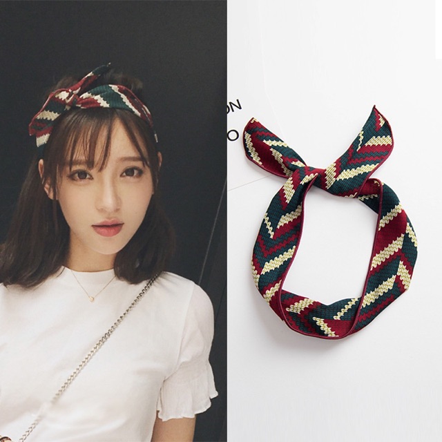 Phụ Kiện Tóc Băng Đô Turban Tai Thỏ Quấn Đầu Hàn Quốc - BD02