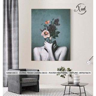 Tranh canvas cô gái trừu tượng TCVG39 tặng đinh treo tranh