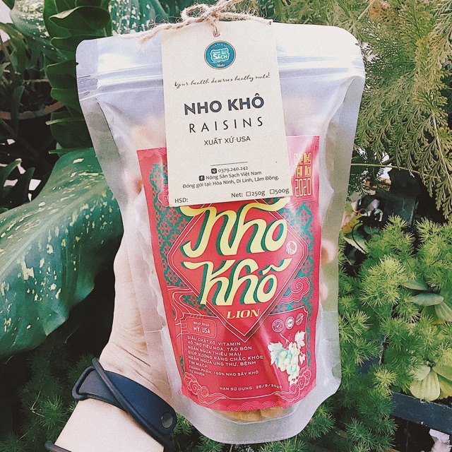 500g Nho Khô Mỹ Lion 100% không đường