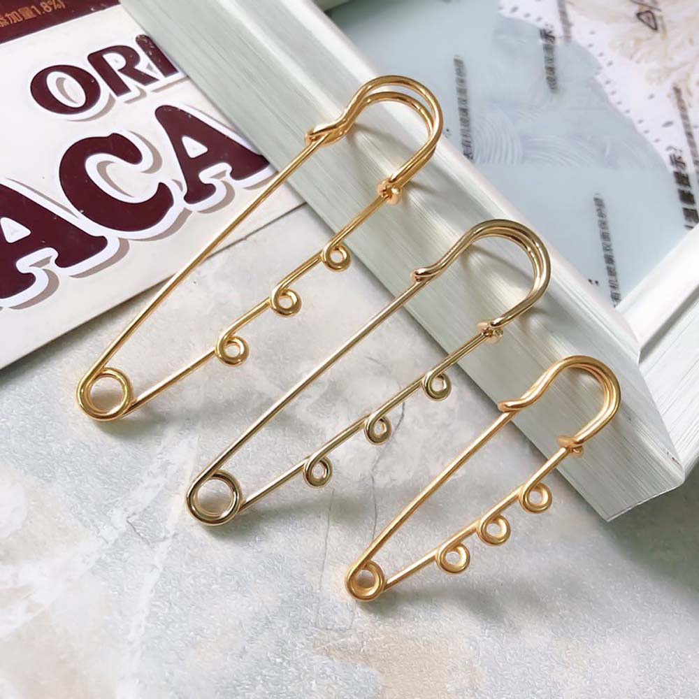 Set 10 Ghim Cài Áo 3 Lỗ Bằng Sắt Thiết Kế Thanh Lịch Diy