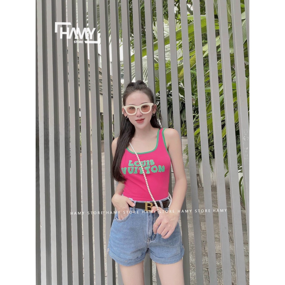 Áo thun hai dây siêu xinh ( hình thật )