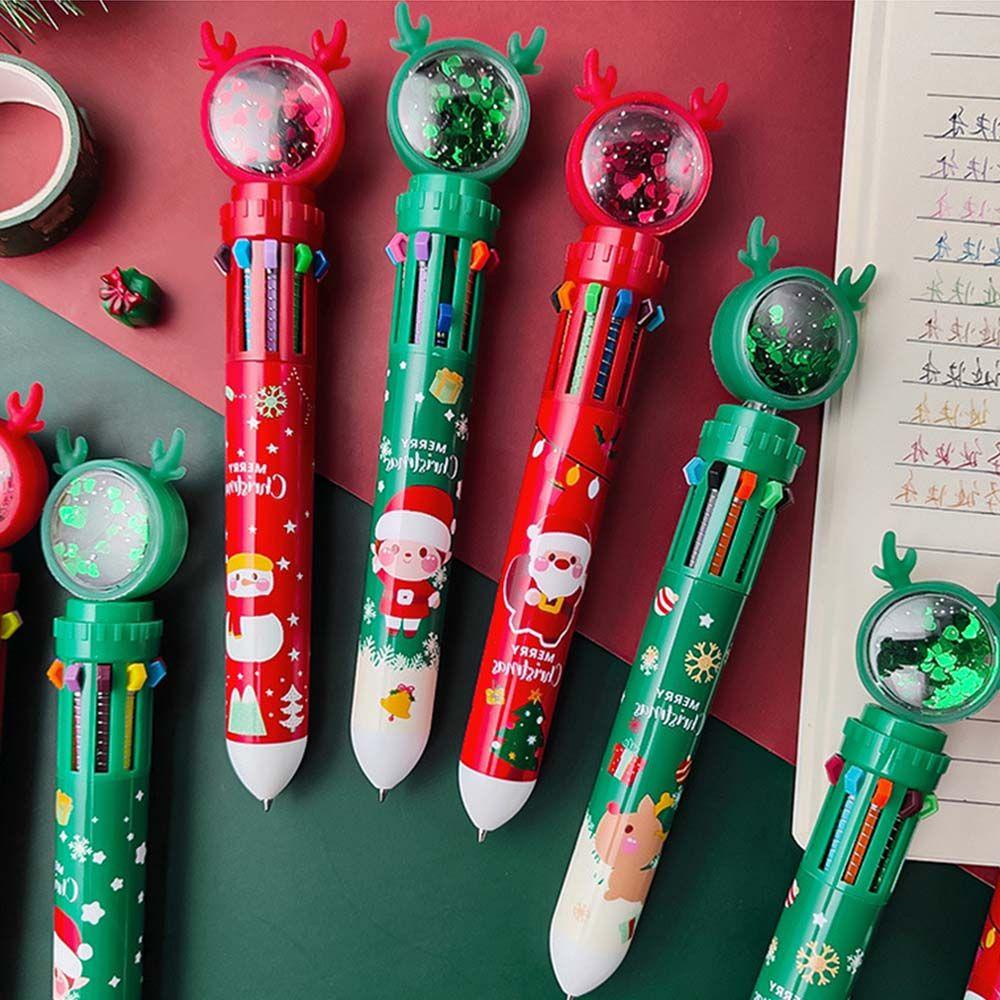 Epoch Bút Bi Họa Tiết Ông Già Noel Dễ Thương 10 Màu Tùy Chọn
