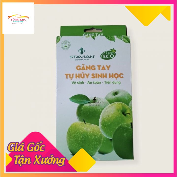 Găng tay nilon tự  hủy sinh học  ECO GREEN (hộp 100g)