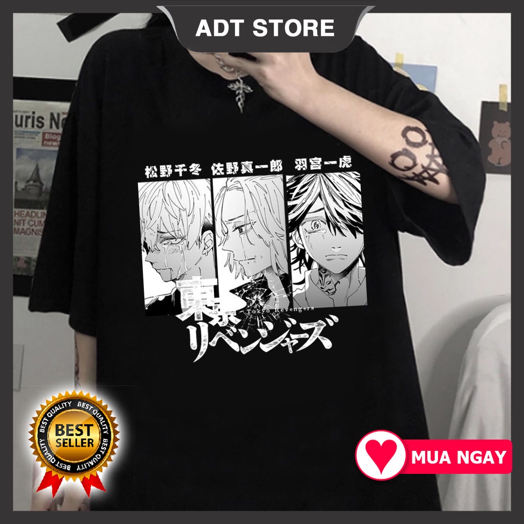 SALE 🔥 Áo Phông Áo phông Tokyo Revengers : Haitani Rindou - Mikey Sano anime mẫu mới cực chât chất giá xưởng