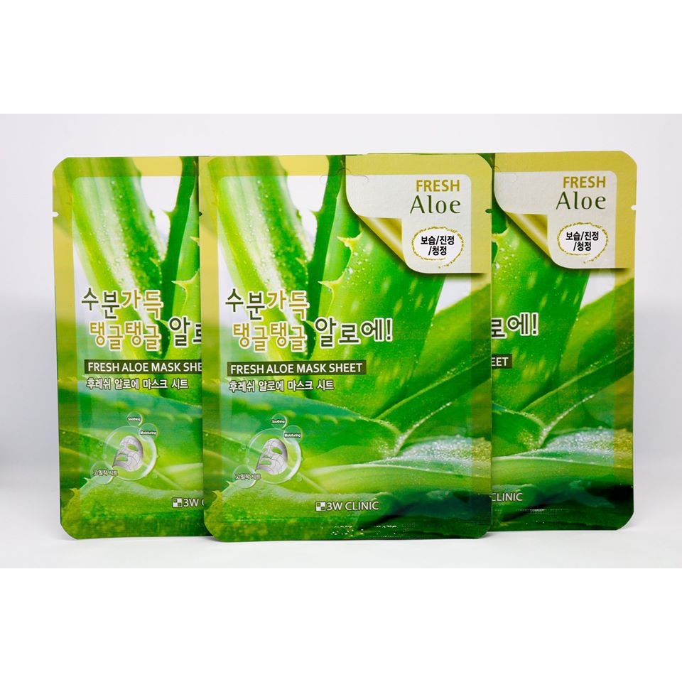 ( GIÁ TỐT NHẤT ) mặt nạ lô hội 3W CLINIC FRESH ALOE MASK SHEET - mẫu mới nhất 2020