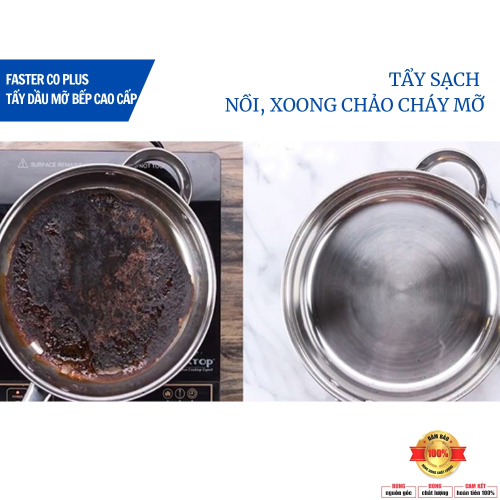 [Mã BMIN050 giảm 50K đơn 99K] Chai xịt tẩy dầu mỡ nhà bếp bám két lâu ngày FasterCO Plus 500ml