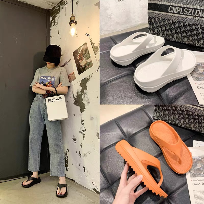 Dép xỏ ngón QIAOYILUO đế dày đơn giản thời trang Hàn Quốc cho nữ