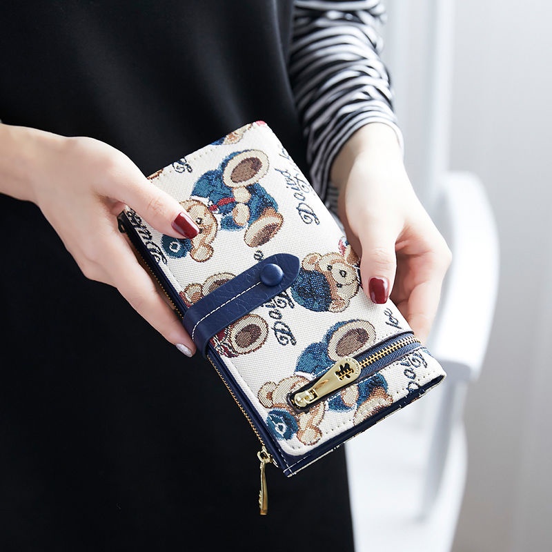 Ví Ngắn Cầm Tay Có Khóa Kéo Thời Trang Hàn Quốc 2019 Cho Nữ