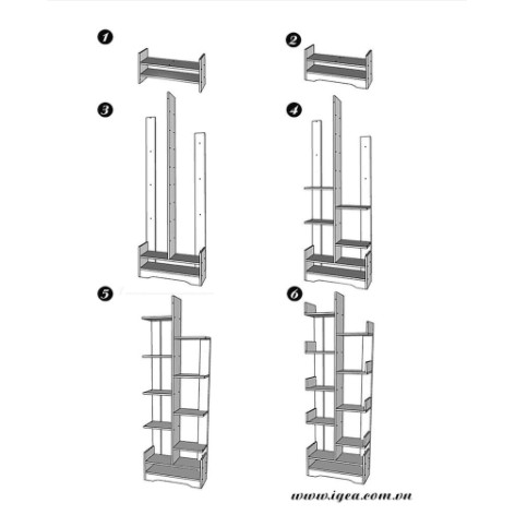 Kệ Sách Để Sàn Hình Cây Có Hộc Đế Cao Cấp - GP66