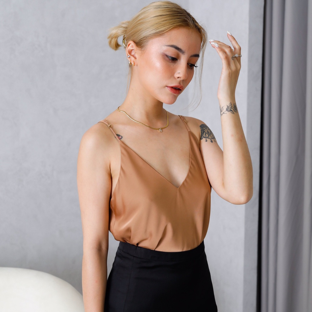 Caramel Cami Top - Áo hai dây lụa, 2 lớp dày dặn