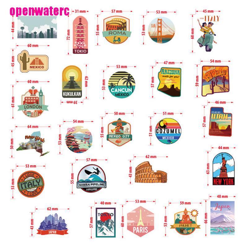 Bộ 50 Miếng Dán Vali Du Lịch Chống Thấm Nước Họa Tiết Hoạt Hình Graffiti