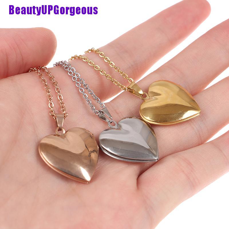 Vòng cổ Mặt Khóa Trái Tim Mở Được Dùng Làm Khung Hình Cho Nam Và Nữ