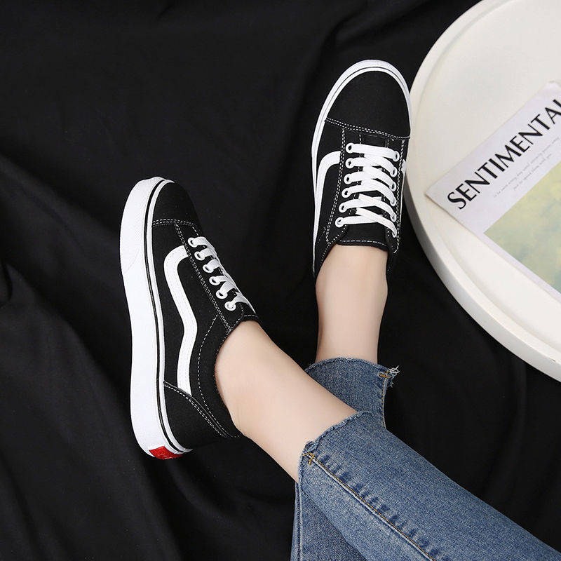 (RẺ VÔ ĐỊCH) GIÀY VAN ĐEN FULL SIZE NAM NỮ CHUẨN - GIÀY SNEAKER HỌC SINH GIÁ CỰC RẺ