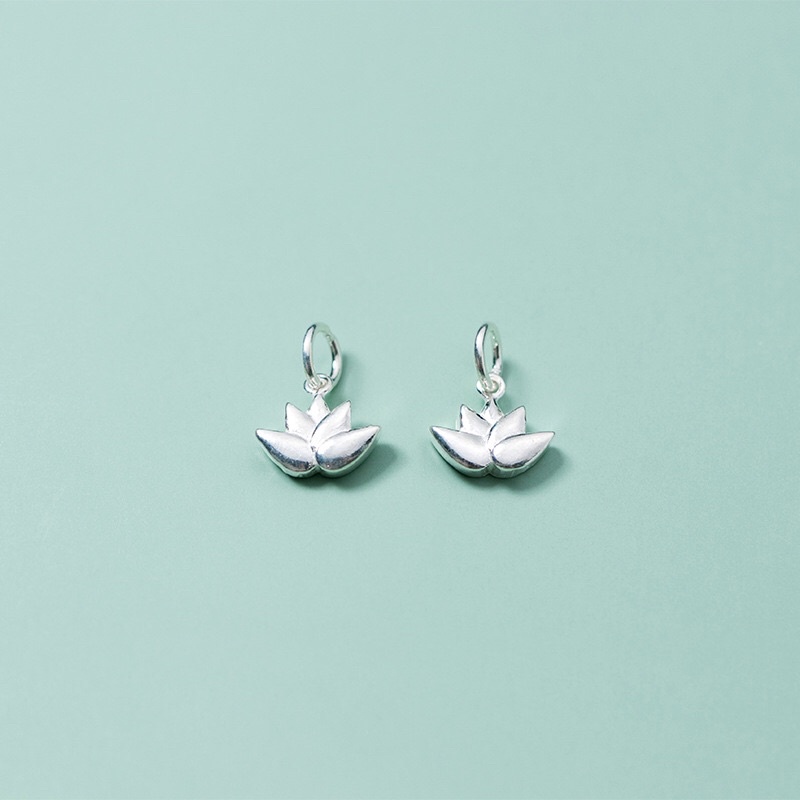 [S925] Charm bạc treo hoa sen - MH801