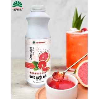 Siro bưởi đỏ có tép Wonderful chai 1kg3