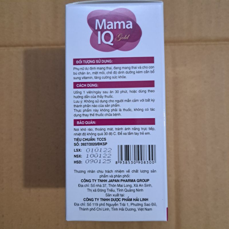 Viên bổ bà bầu K Elebaby IQ - Bổ sung sắt, acid folic, vitamin cho mọi phụ nữ mang thai và cho con bú_Hộp 30 viên