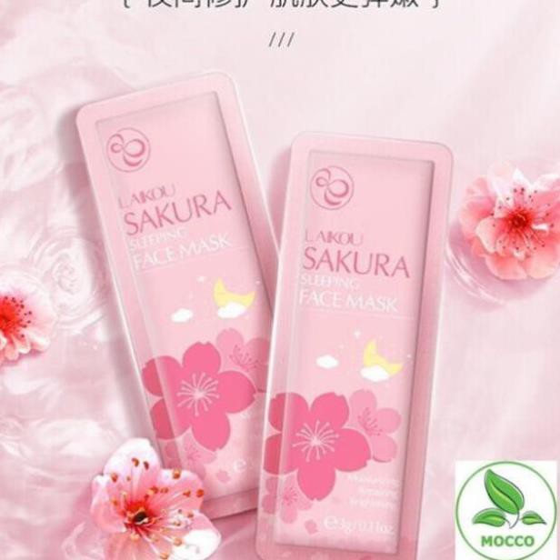 Mặt nạ ngủ hoa anh đào sakura laiko dưỡng ẩm làm trắng da mask nội địa trung