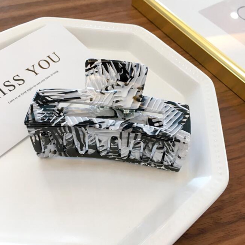 Vintage Acrylic Marble Hair Claw Acetate Hair Clip Hairpins Hair Crab Clamp