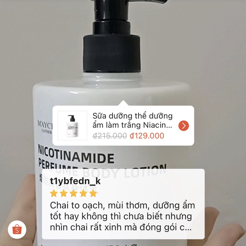 Combo sữa dưỡng thể, sữa tắm dưỡng trắng Niacinamide 500ml