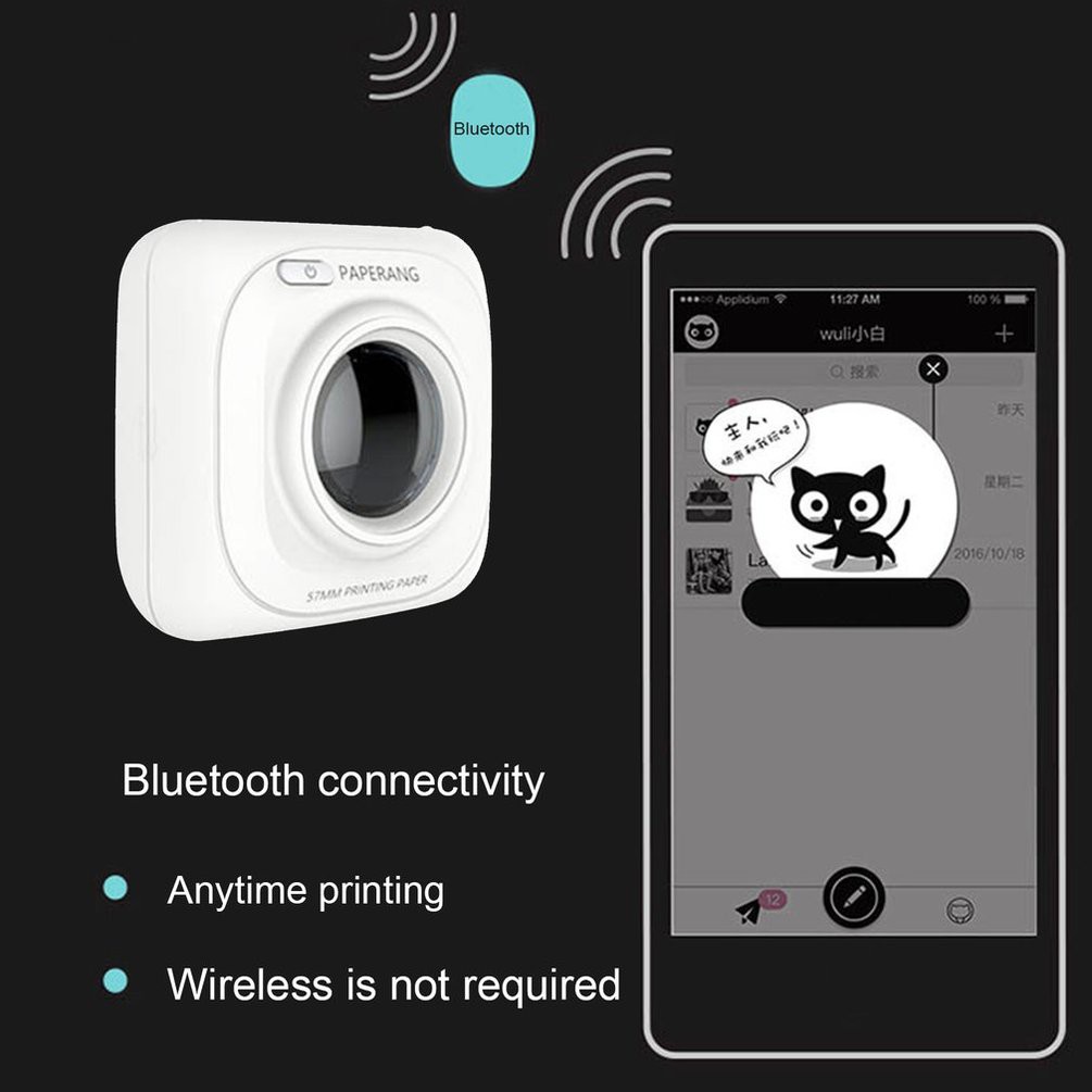 🎐HS🎐Máy in mini nhiệt P1 Paperang kết nối Bluetooth với ios, android | máy in ảnh du lịch