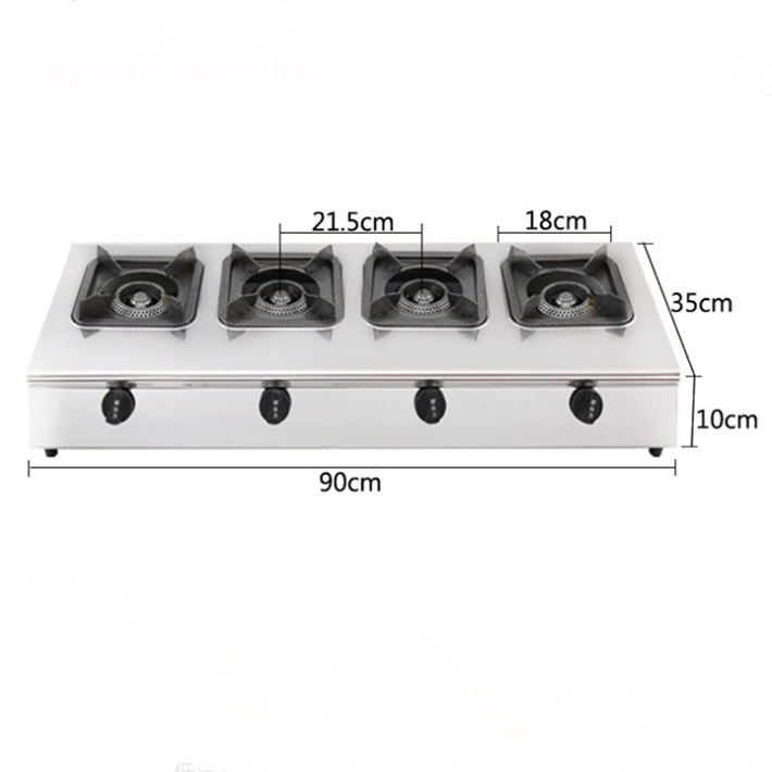 Bếp gas 4 của ngang, bếp ga 4 họng làm mỳ cay, bánh xèo, cơm niêu