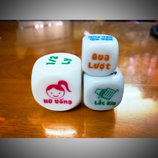 Combo 3 cục xí ngầu uống bia tiếng Việt 3 size (2cm, 2.5cm & 3cm)