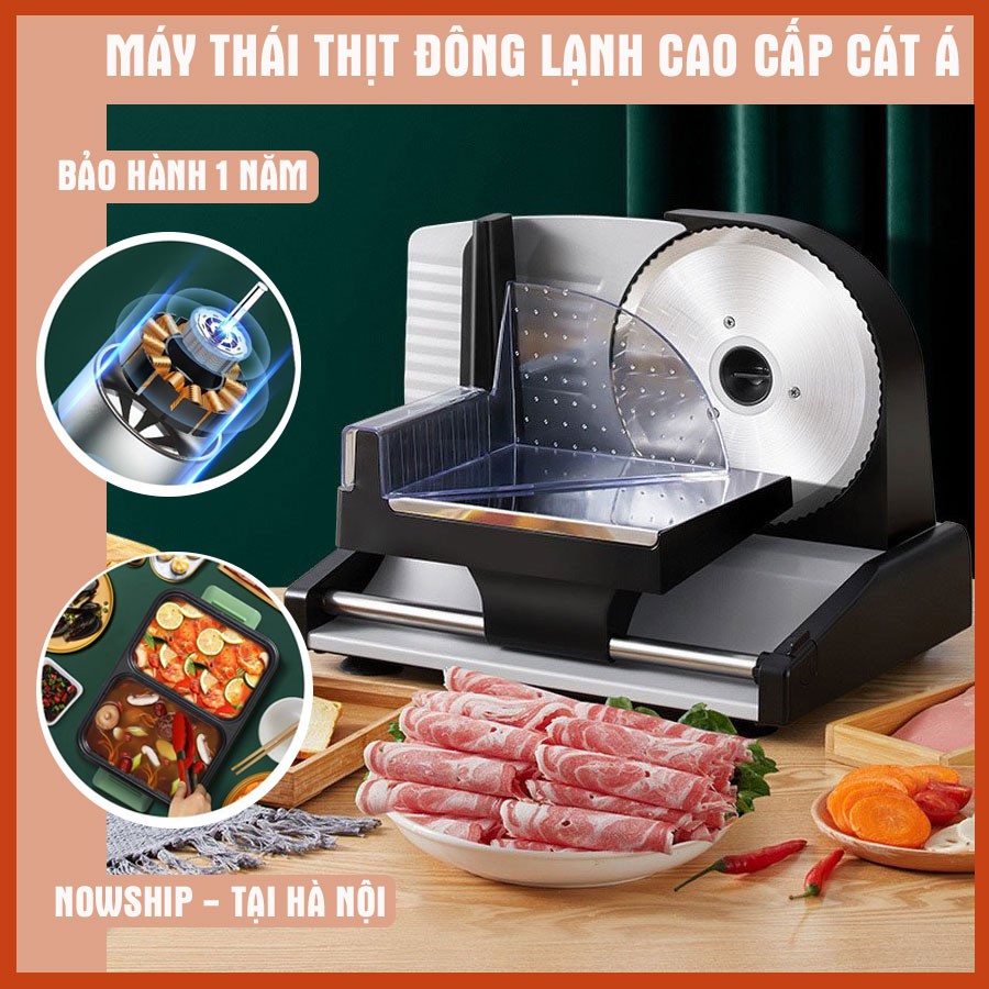 [CÓ SẴN - NOWSHIP] Máy Thái Thịt Đông Lạnh Chính Hãng 200W CỰC CHẤT - Thái Thịt Chín, Củ Quả, Bánh Mỳ, Giò Chả