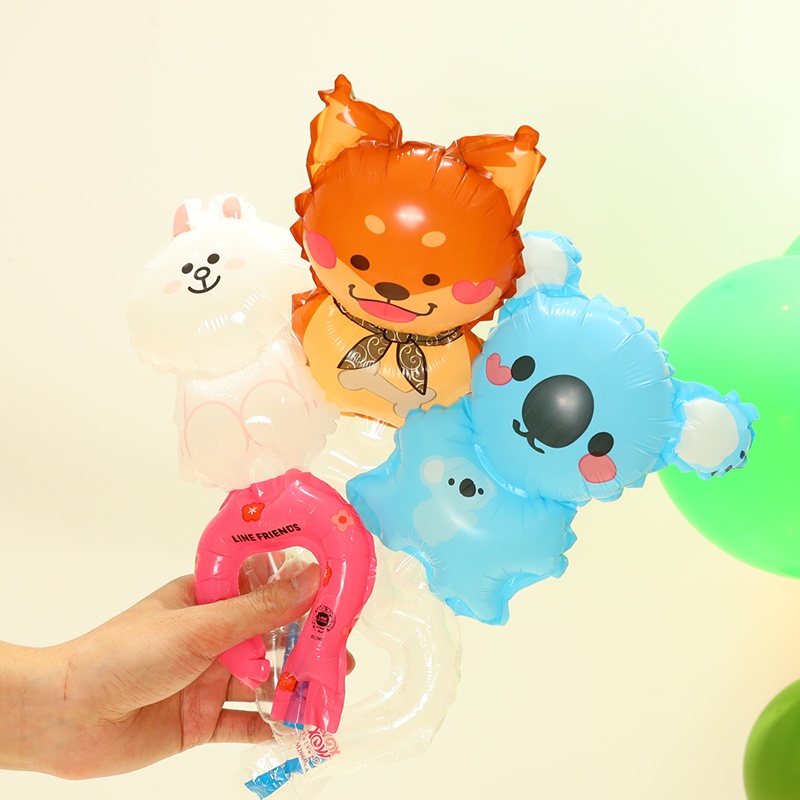 Bong Bóng Đeo Cổ Tay Hình Động Vật Dễ Thương Bằng Màng Nhôm Trang Trí Tiệc Cho Bé