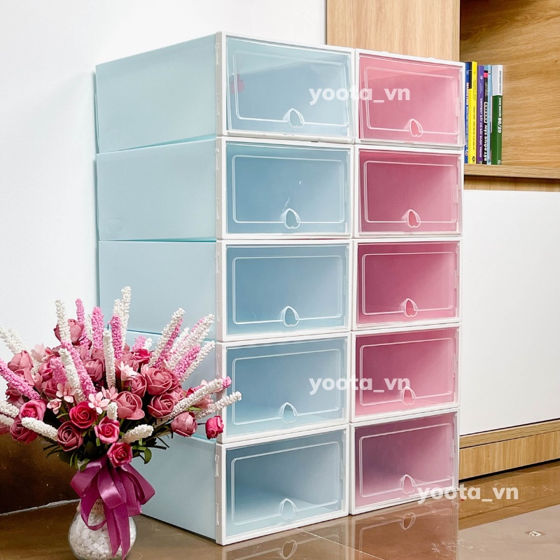 Hộp Đựng Giày Nắp Nhựa Cứng, Tủ Đựng Giày Dép Thông Minh