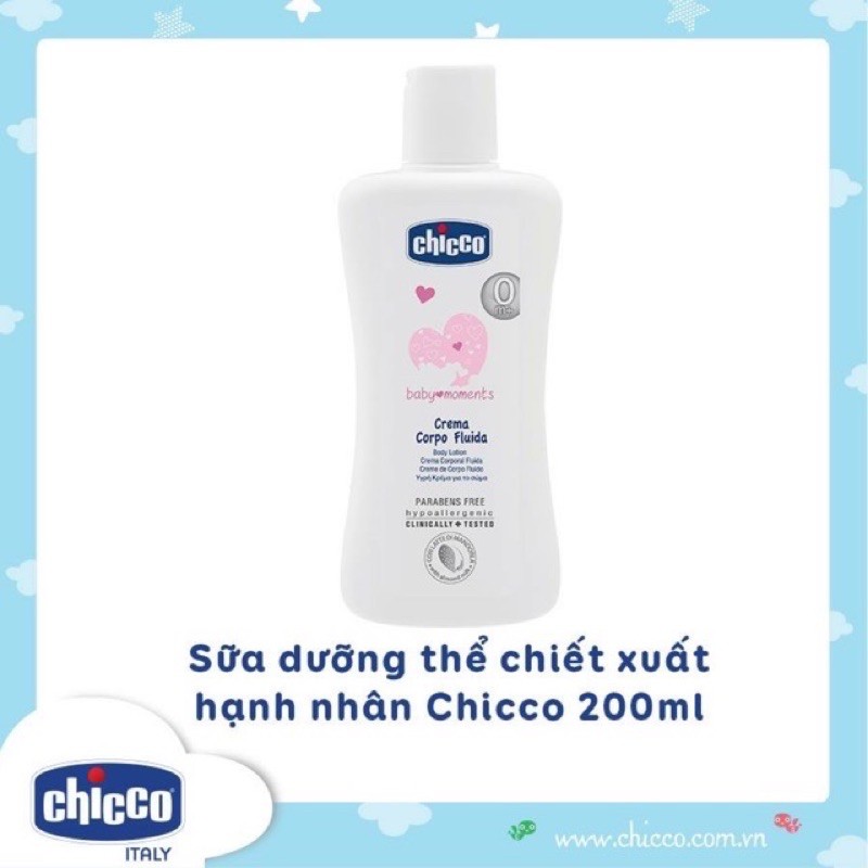 Sữa Dưỡng Thể Chiết Xuất Từ Hạnh Nhân CHICCO Chính Hãng Nhập Khẩu Ý