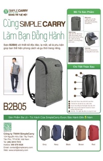 Balo laptop Simple Carry B2B05