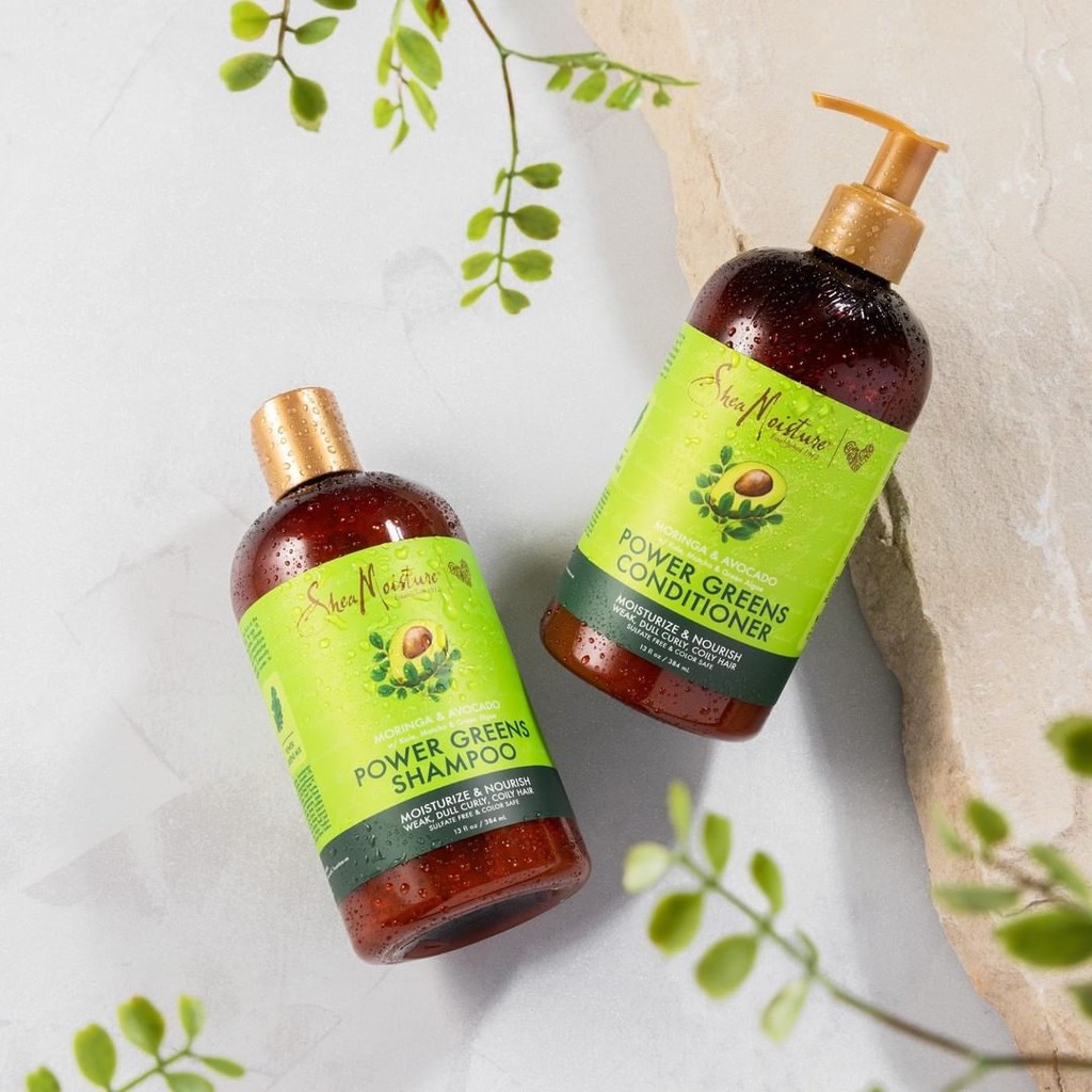 Bill US - Dầu gội xả SheaMoisture Moringa &amp; Avocado Power Greens Shampoo / Conditioner Shea Moisture