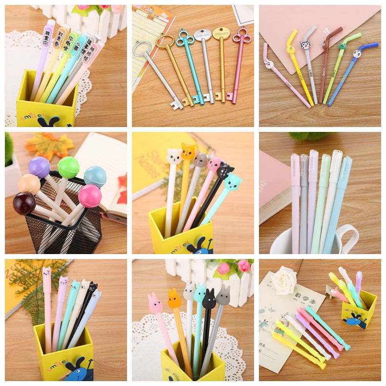 Set 6 Bút Mực Gel (Zh025) Họa Tiết Hoạt Hình Dễ Thương
