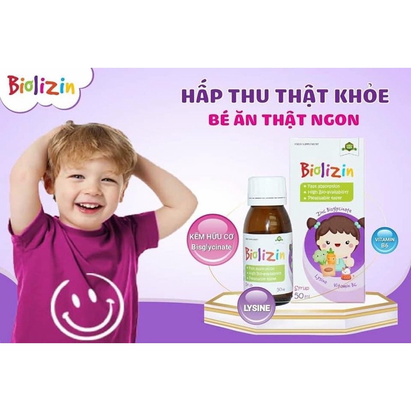 Kẽm Nước Hữu Cơ Biolizin Cho Bé Biếng Ăn Vị Đào Dễ Uống