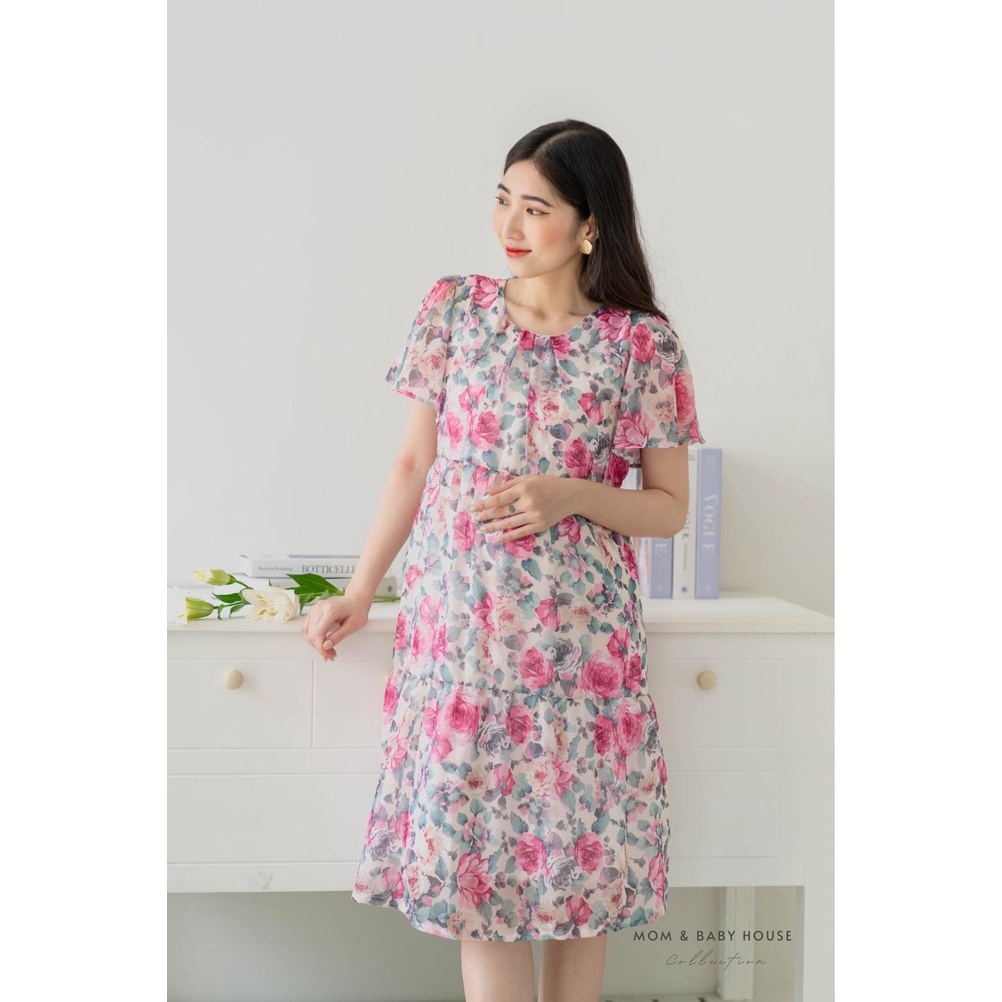 Đầm bầu voan tơ babydoll trẻ trung