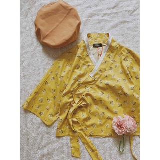 Áo Hanbok hoa trơn vintage