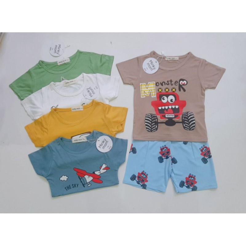 bộ cotton Hàn Quốc hình thú hình ô tô cao cấp