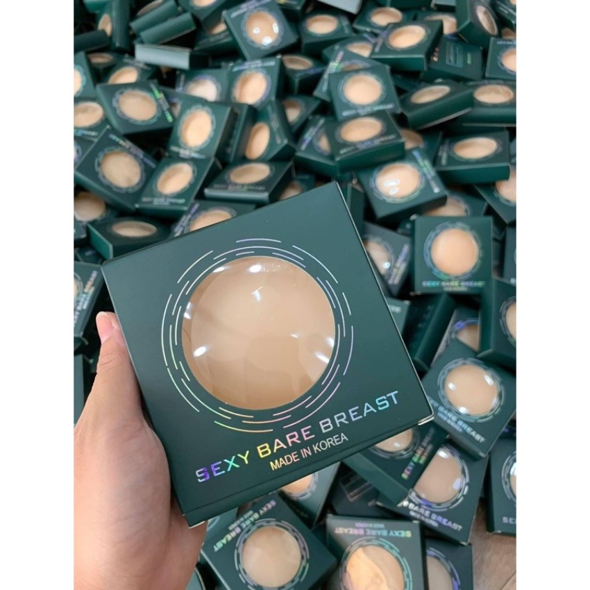 Miếng dán ngực silicon Bare Breast Hàn Quốc hộp 2 miếng siêu mỏng siêu bám dính tái sử dụng nhiều lần