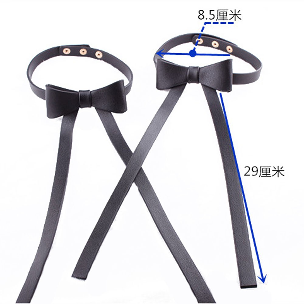 Vòng cổ da thắt nơ phong cách Punk