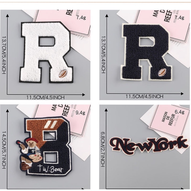 Sticker thêu, patch chất liệu nỉ bông dán quần áo, mũ, nón