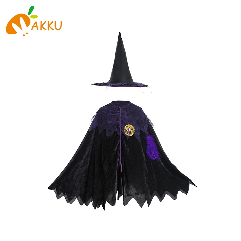 Trang phục hoá trang phù thủy halloween cho trẻ em kèm phụ kiện