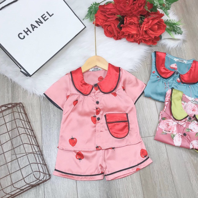 Bộ pijama lụa mềm mát cho bé gái - BPLN4