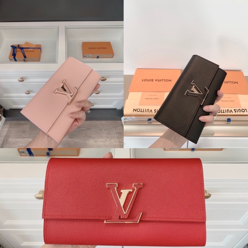 Ví LV W266-20 Capu khoá bấm ba ngăn fullbox vip túi vải y hình♥️