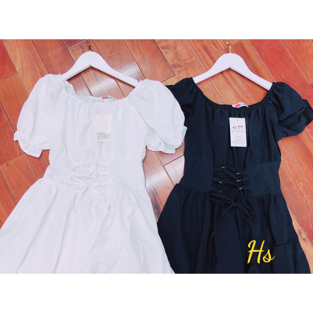 [ HOT ] Váy Chữ A Dáng Dài Eo Đan Dây Lệch Váy Xòe Xẻ Tầng Chất Thô - M124 | BigBuy360 - bigbuy360.vn