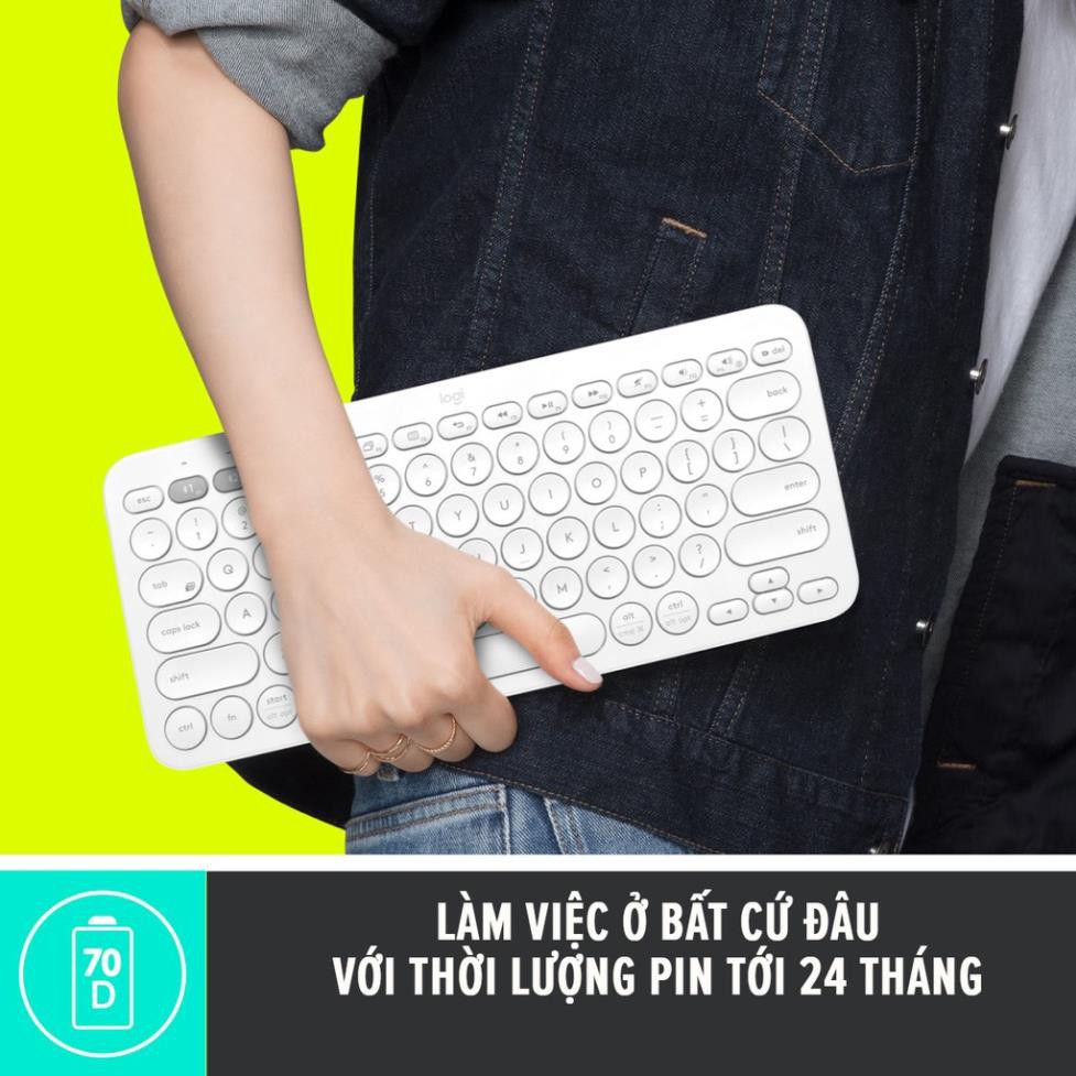 Bàn phím Bluetooth Logitech K380 Multi-Device - Kết nối Bluetooth cùng lúc 3 thiết bị