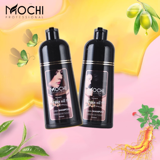 Dầu Gội Phủ Bạc Mochi, Phủ Bạc Đen Tóc, Nâu Tóc Từ Lần Gội Đầu Tiên, 100% Thảo Dược Thiên Nhiên
