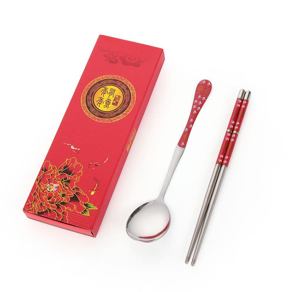 Set 2 Món Muỗng Đũa Họa Tiết Hoạt Hình Phong Cách Hàn Quốc