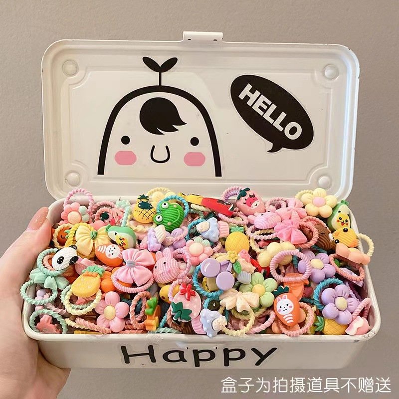Set 50 dây buộc tóc, chun buộc tóc cột tóc xinh đẹp co dãn tốt dễ thương cho bé gái