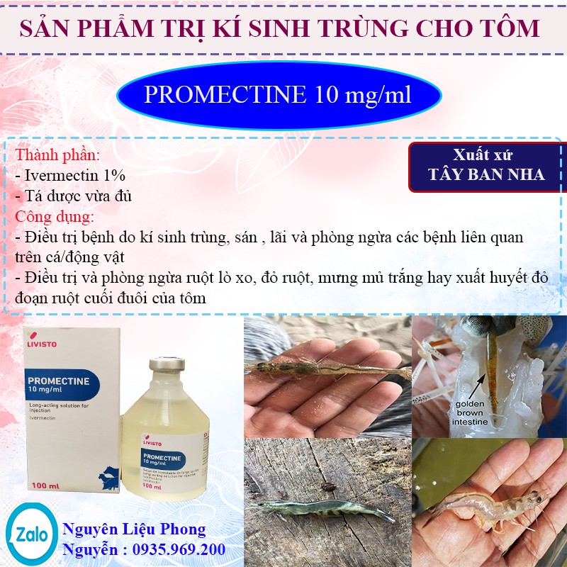 Thu.ố.c sổ kí sinh trùng Ivermectin 1% Tây Ban Nha chai 50ml - 100ml dành cho tôm/cá