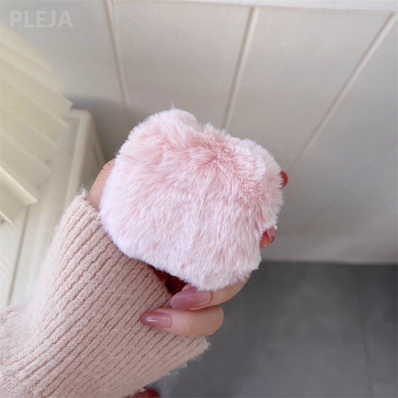 Vỏ Bảo Vệ Hộp Sạc Tai Nghe AirPods 1 2 Pro 3 Bằng Silicon Mềm Hình Tai Thỏ Nhồi Bông Dễ Thương